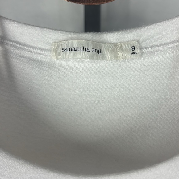 Samantha Eng. white sleeveless white tank with criss cross open back - Picture 2 of 4